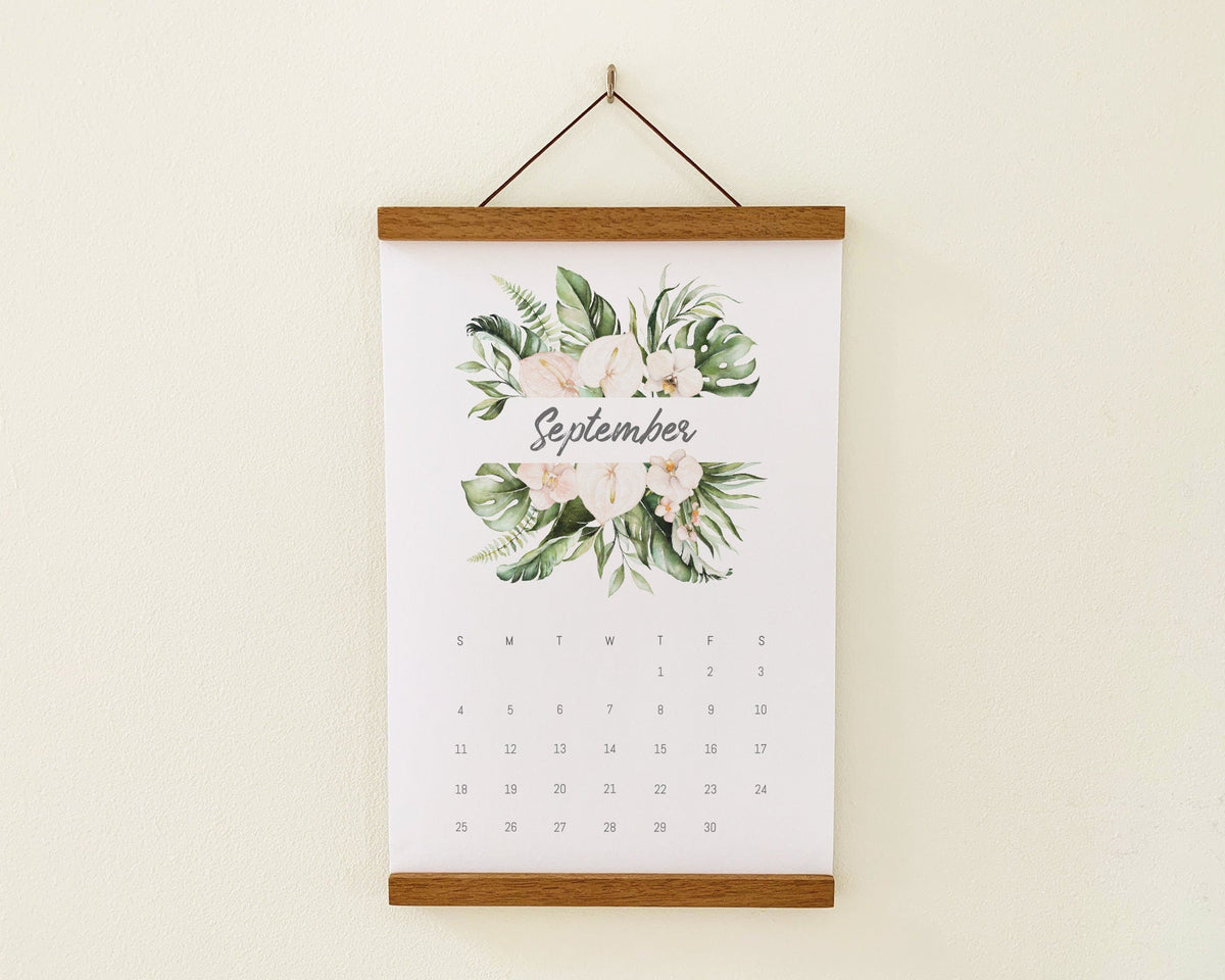 ❤Hot Sale 49% Off❤Beautiful Tropical Leaf Yearly Calendar 2024, Wall Calendar, Annual Calendar