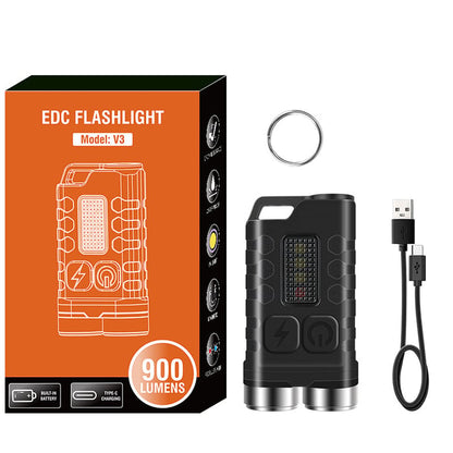 🔦💡Small Powerful EDC Flashlight with Red UV Blue Light -Super Bright 900LM
