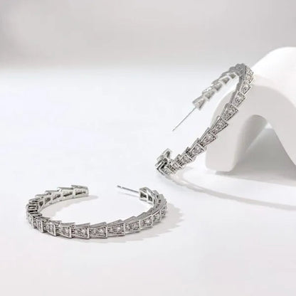 ✨Best Gift🎁Large Hoop | Gold Chain Hoop Earrings