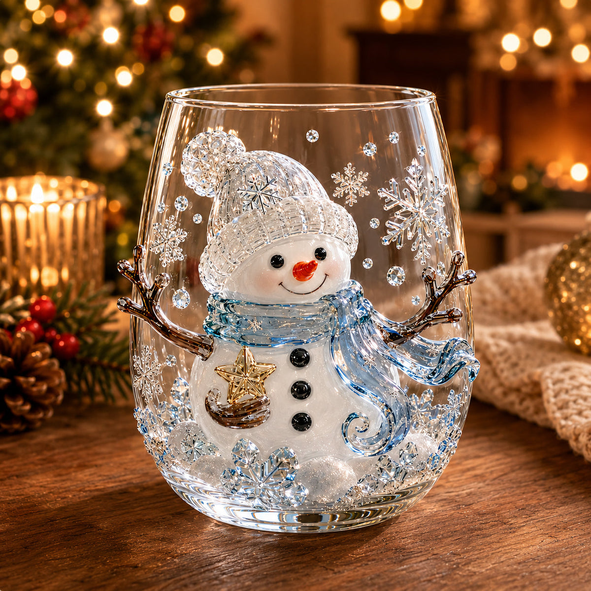 🎅🎅Magical Christmas 3D Glass Cup Collection – Santa, Reindeer, Snowman & Christmas Tree