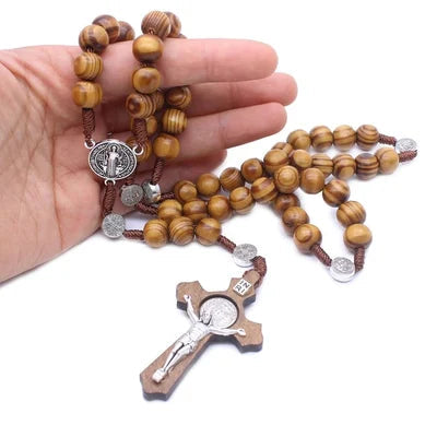 St Benedict Black Wood Rosarys
