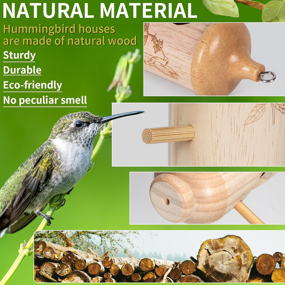 🐦 Natural Wooden Hummingbird House - 🎁A Wonderful Gift For Bird Lovers
