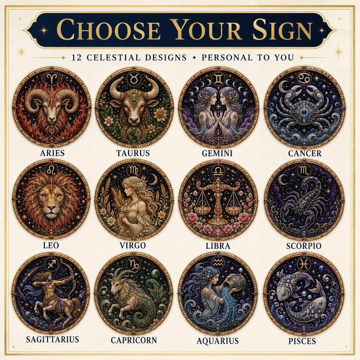 ♈12 Zodiac Signs Pearl Art Kit 🌙Buy 2+ Get Free Shipping