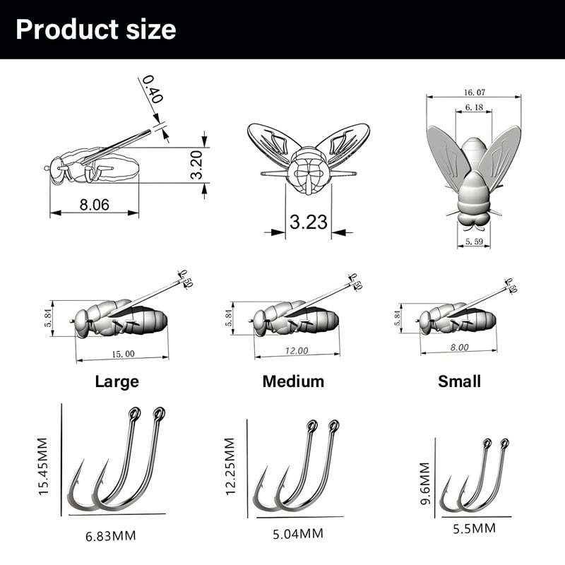 Simulated Flies Fishing Attractor Bait Hook