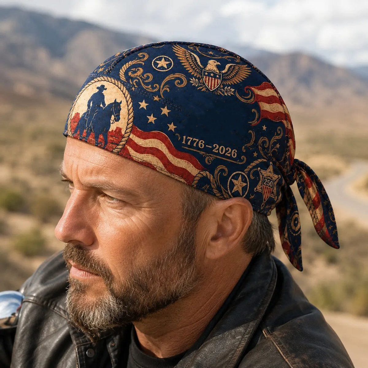 🏍️America 250 Cycling Pirate Hat / Biker Headwrap