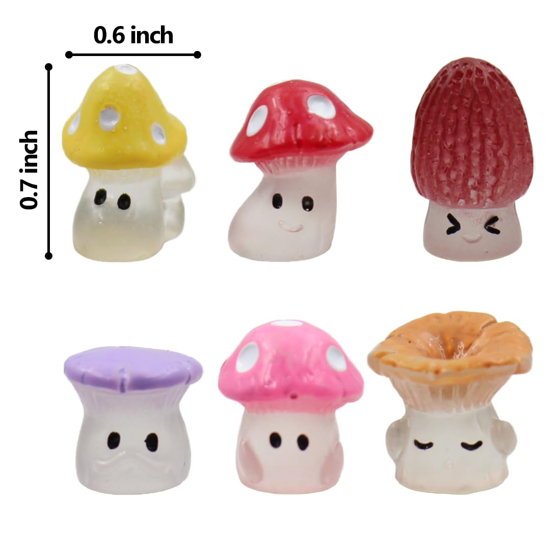 🍄 Magical Mushroom Hinge Heads – Set of 6 Glow-in-the-Dark Magnetic Door Decor