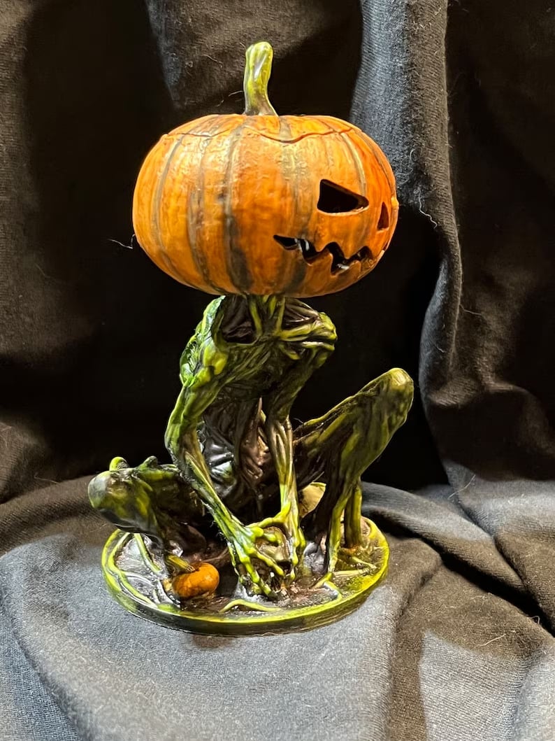 🎃Halloween horror ORIGINAL pumpkin head Ghouls monster Made USA 5.52in