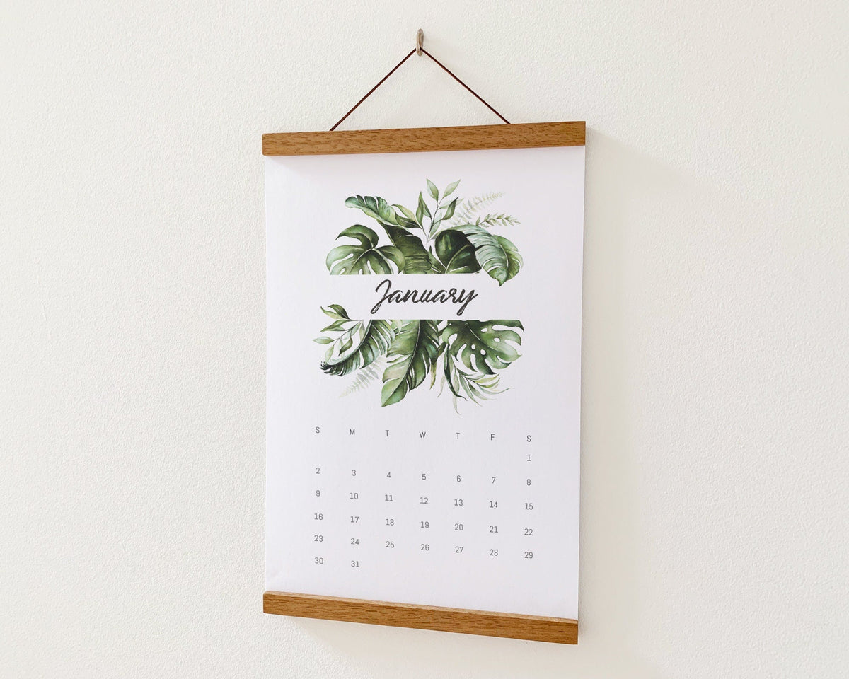 ❤Hot Sale 49% Off❤Beautiful Tropical  Leaf Yearly Calendar 2024, Wall Calendar, Annual Calendar