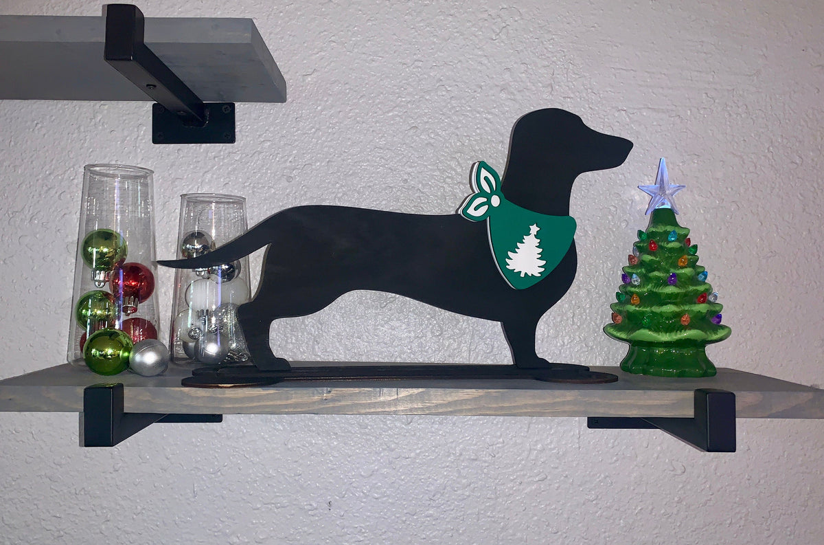🐶Wood Dachshund Dog Silhouette