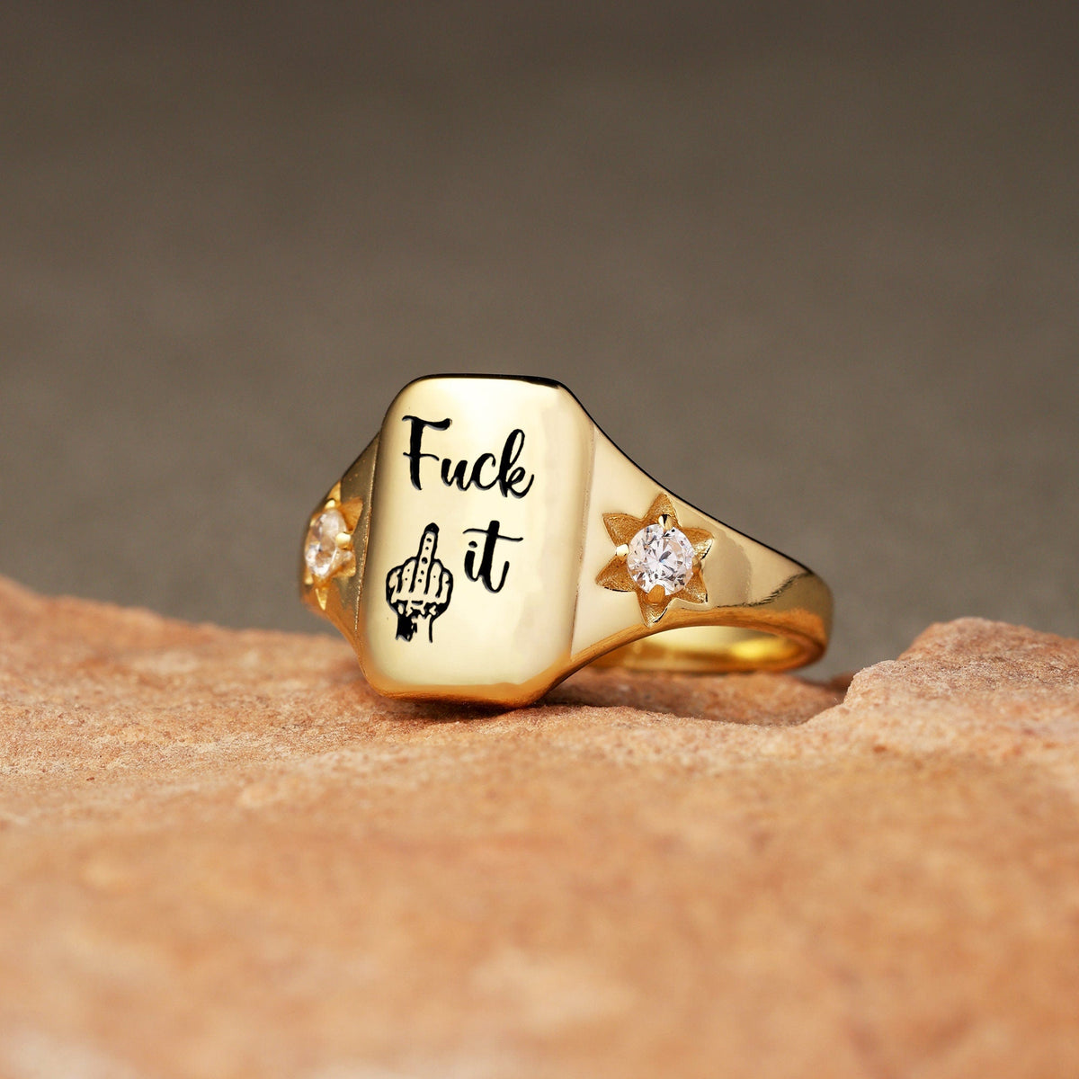 🔥 Fu*k It Engraved Ring