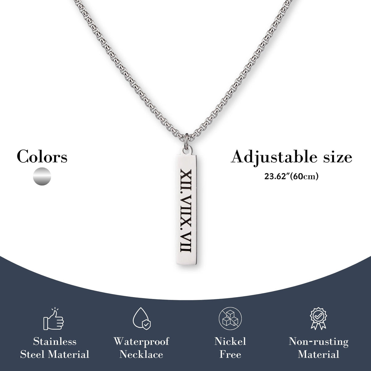 🎁Father's Day Gift - Personalized Men's Bar Necklace
