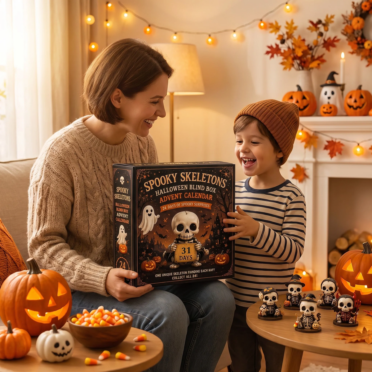 💀 2026 Halloween Cute Skeletons Halloween Advent Calendar