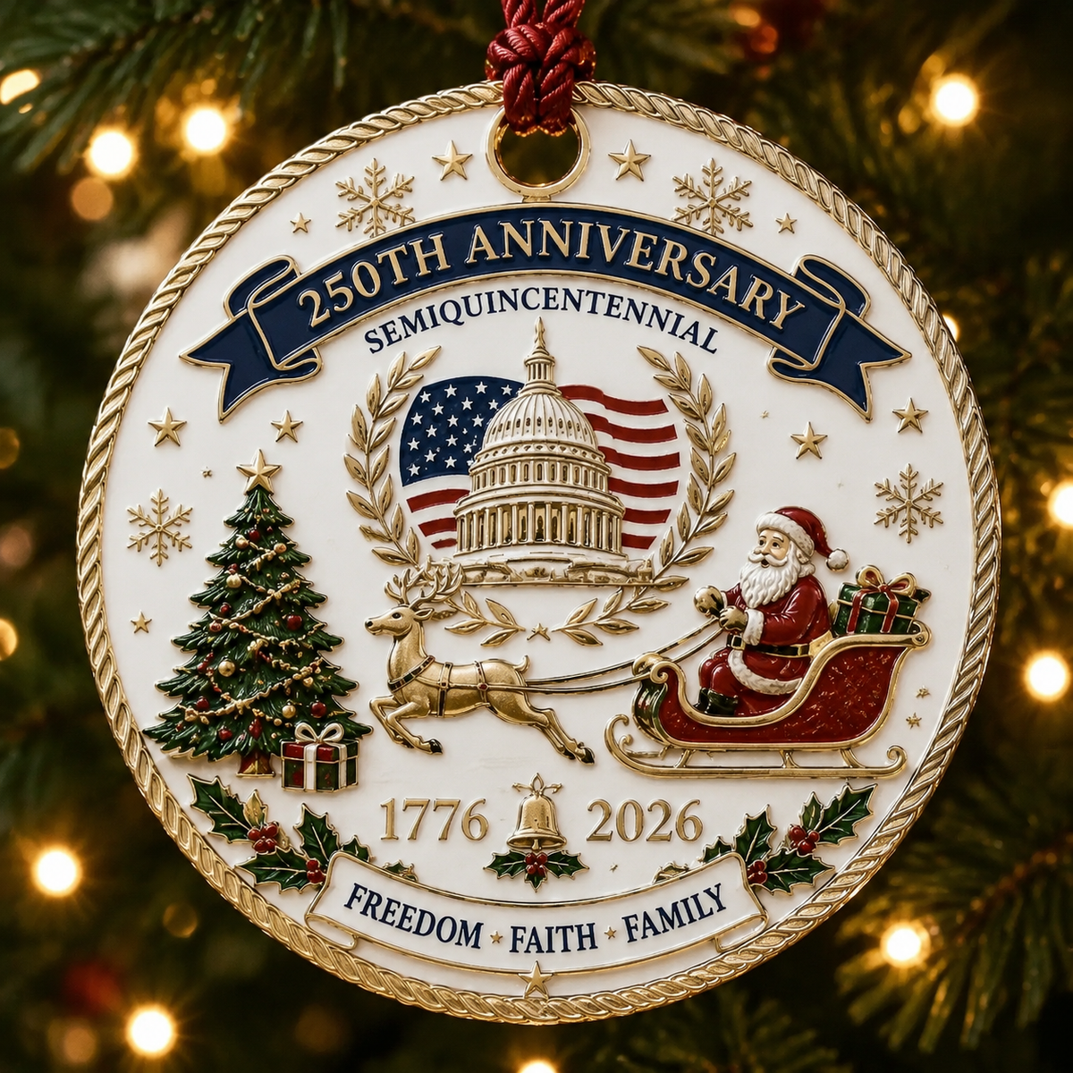 🇺🇸 250th Anniversary Christmas Ornament