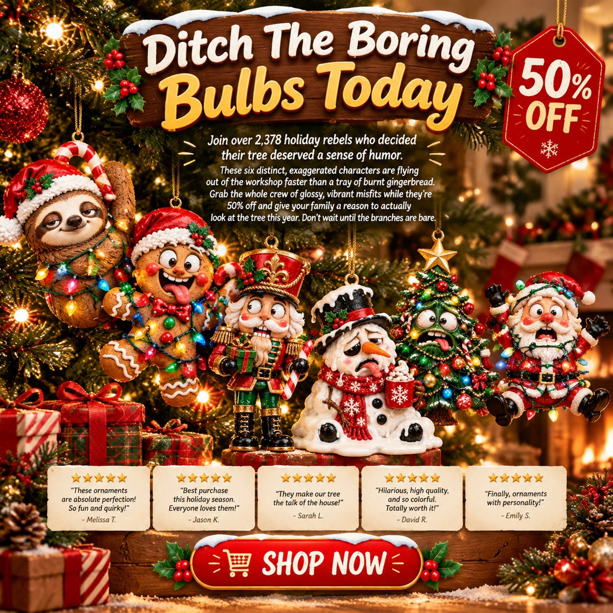 🔥 LIMITED TIME 50% OFF – 🎄😂 Funny Christmas Ornaments