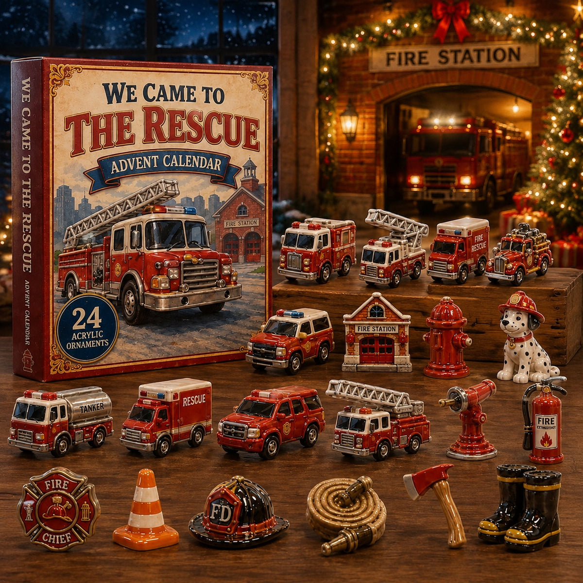 Rescue Team Advent Calendar 2026 - 24-Day Festive Countdown, Acrylic Charms Blind Box