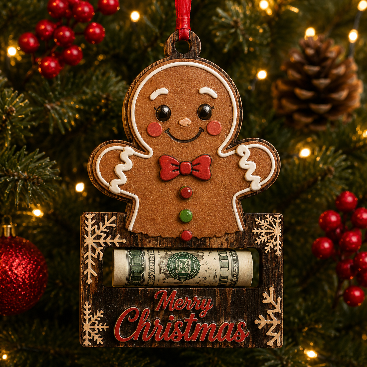 💵✨ Christmas Cash Gift Ornament