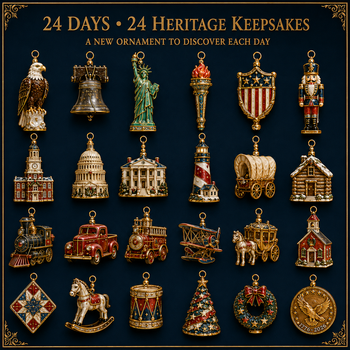 🔥Last 30pcs✨⏰ Limited anniversary edition✨49% OFF!🔥America 250th Anniversary Heritage Christmas Advent Calendar