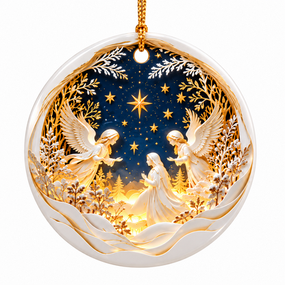 👼 Heavenly Angels Christmas Ornament – A Beautiful Reminder of Faith, Peace & Love ✨❤️
