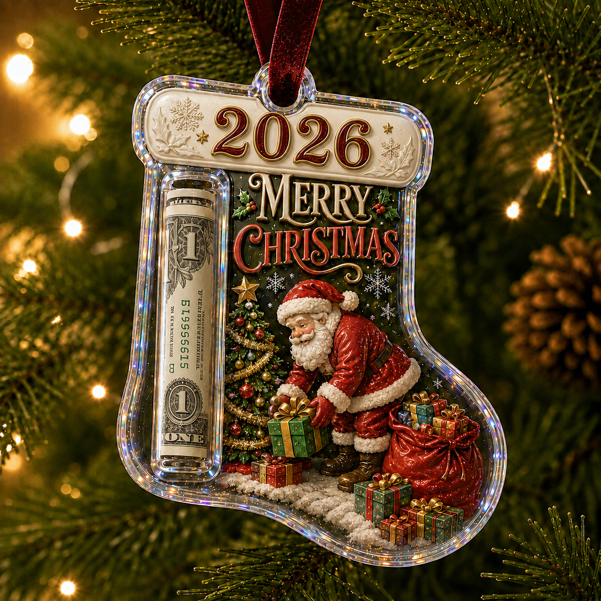 🎅 2026 Christmas Gift 50% Off--Cash Clip Christmas Tree Ornament – Novelty Holiday Money Gift Clip | 9 Festive Styles