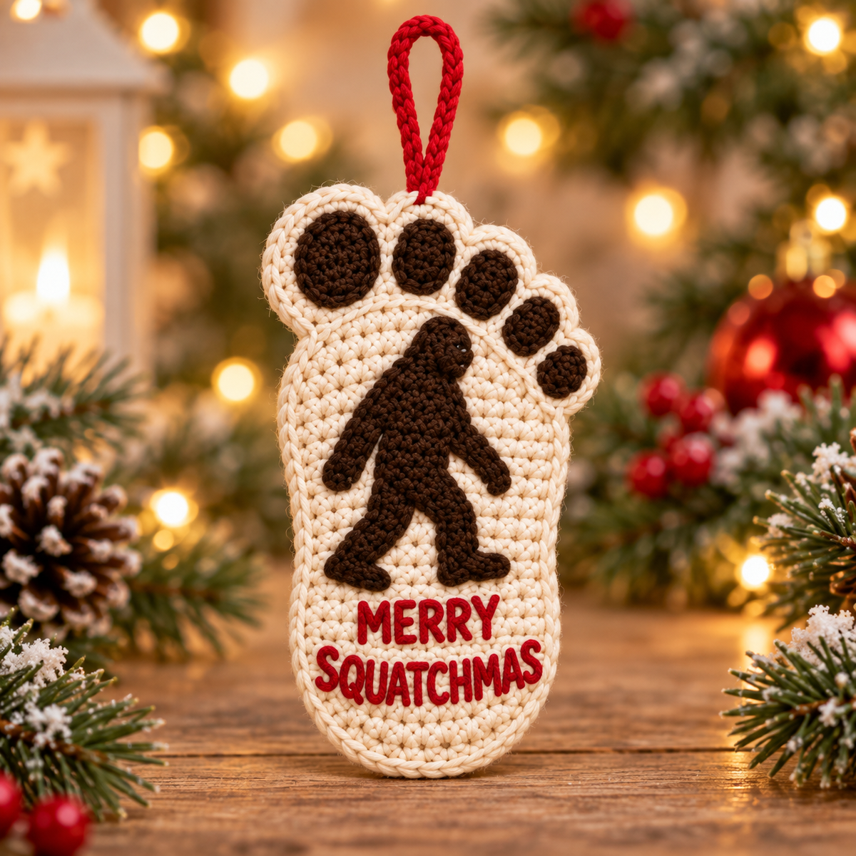 🦶🎄Bigfoot Christmas Footprint Ornaments – A Funny Holiday Keepsake for Sasquatch Fans