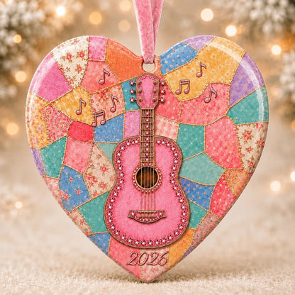 🎅 🎅 2026 Christmas Gift 50% OFF--🎸 Pink Guitar Memorial Heart Ornament