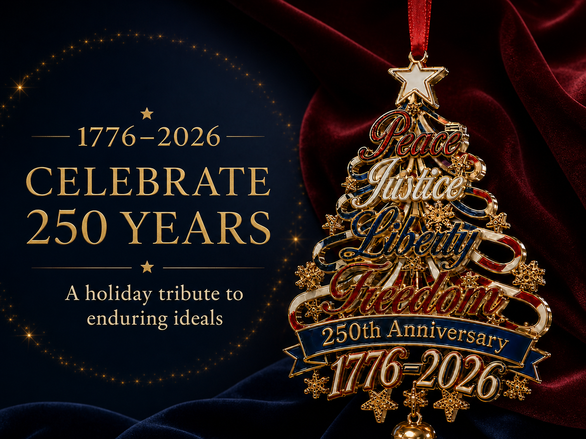 🎄✨ 250th Anniversary Patriotic Christmas Tree Ornament